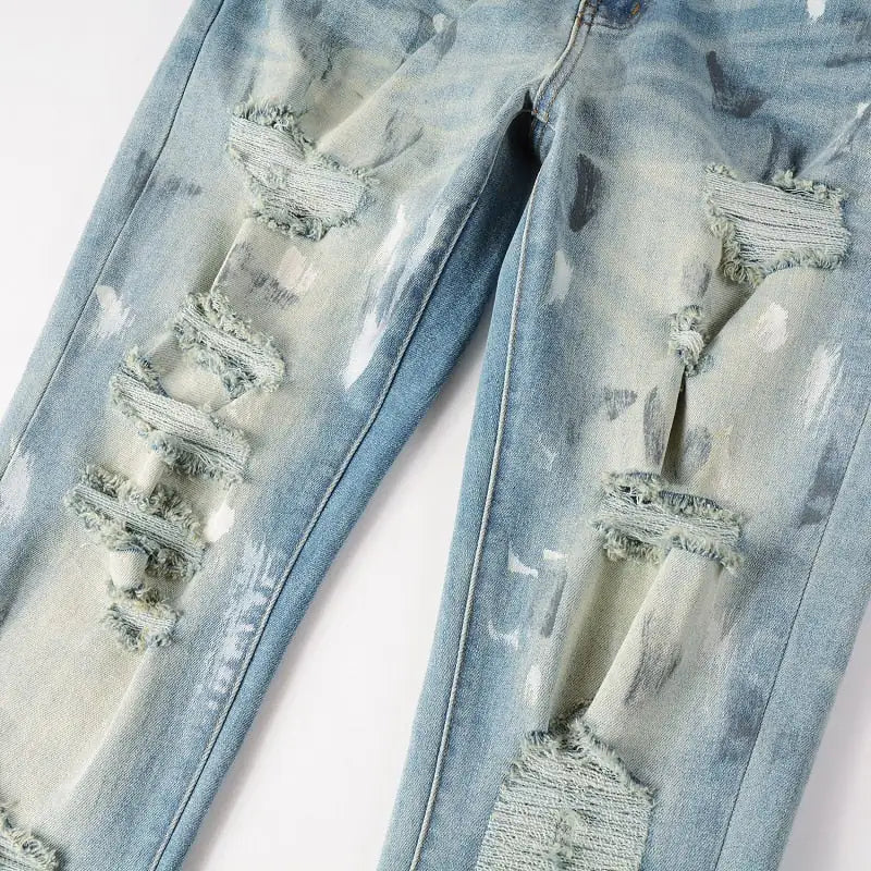 DENIMRIX Ripped Patchwork Jeans