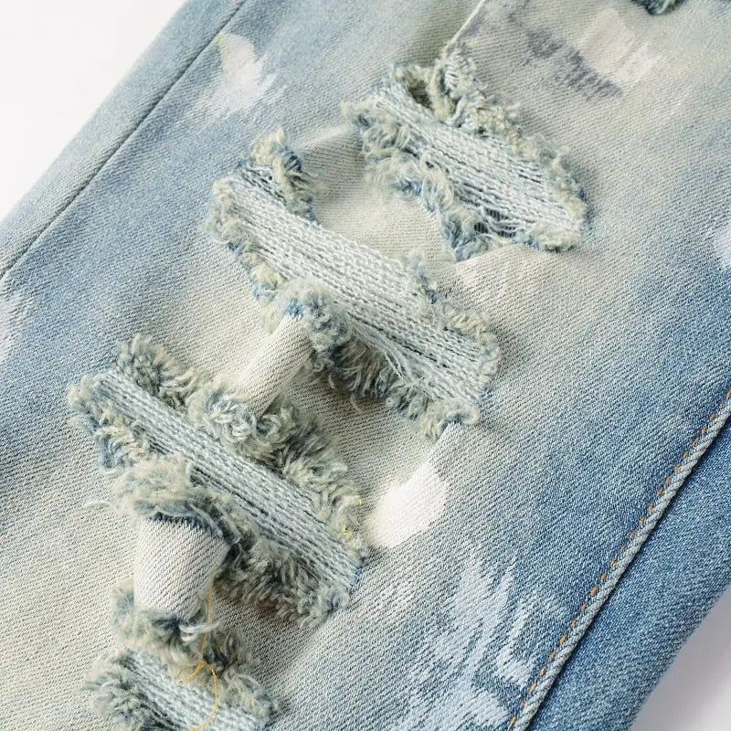 DENIMRIX Ripped Patchwork Jeans